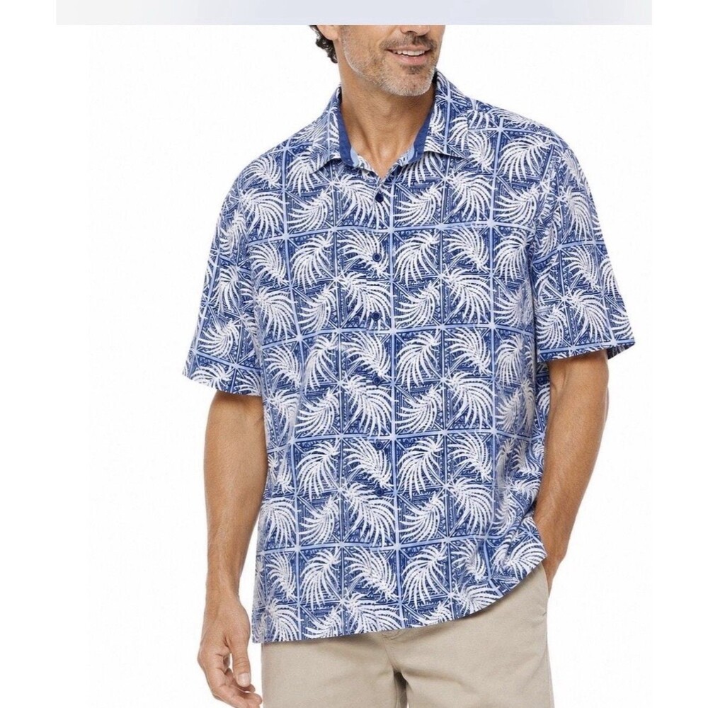 Nat Nast Luxury Originals Silk Blend Shirt Mens XXL 2XL Blue Camp Hawaiian Top